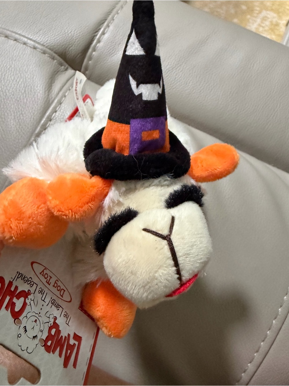 Plush Halloween Lamb Chop Dog Toy Orange, White, Black, Purple Classic Media NWT